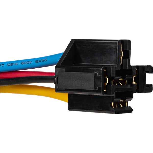 Main product image for 12 VDC 5-Pin Interlocking Relay Socket for Bosch Type Relay with 12 AWG Power/18 AWG Coil 11.5" Leads 330-081